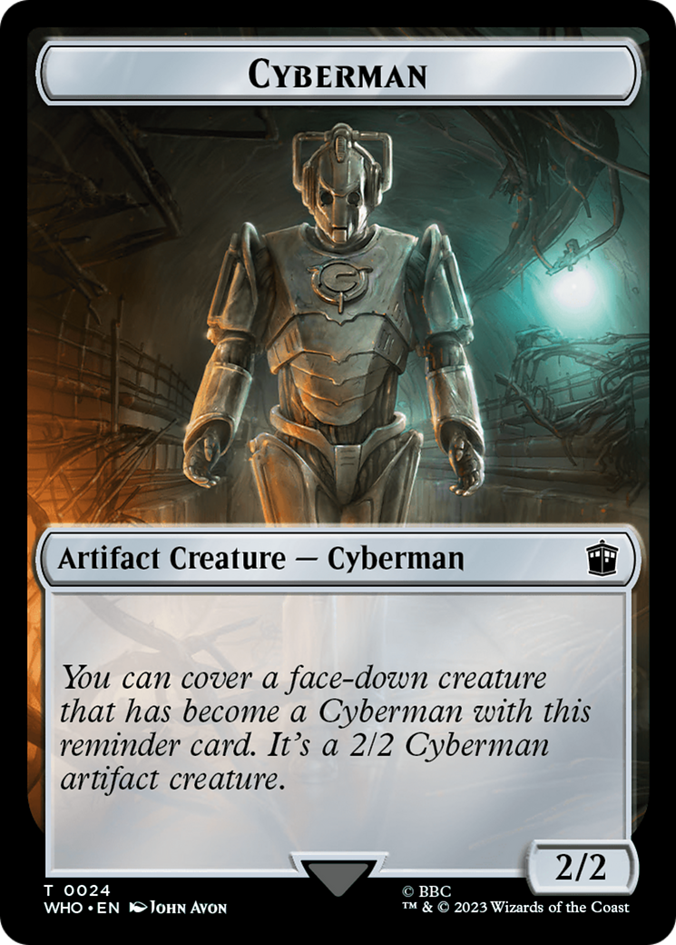 Human Noble // Cyberman Double-Sided Token [Doctor Who Tokens] | Card Merchant Takapuna