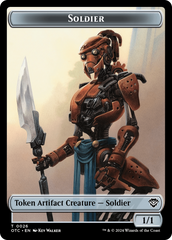 Drake // Soldier (0026) Double-Sided Token [Outlaws of Thunder Junction Commander Tokens] | Card Merchant Takapuna