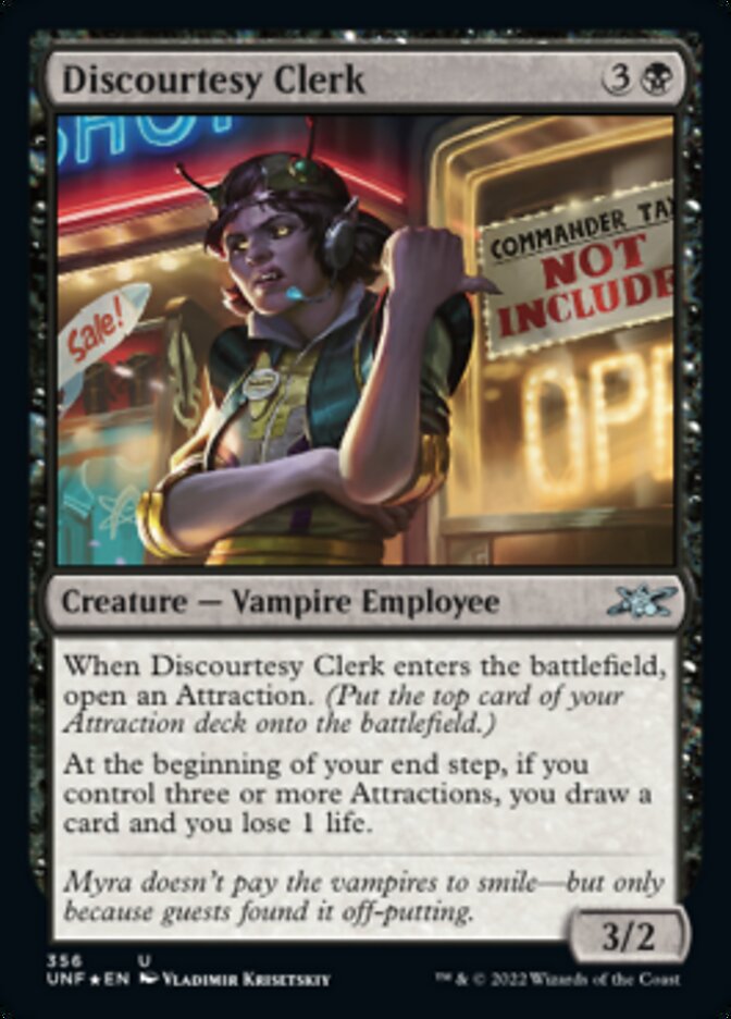 Discourtesy Clerk (Galaxy Foil) [Unfinity] | Card Merchant Takapuna