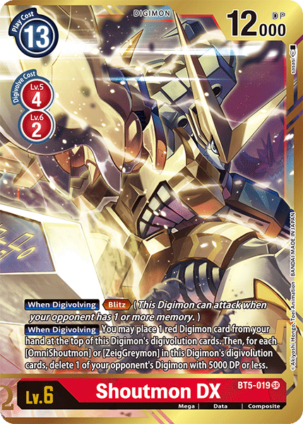 Shoutmon DX [BT5-019] (Alternate Art) [Battle of Omni] | Card Merchant Takapuna