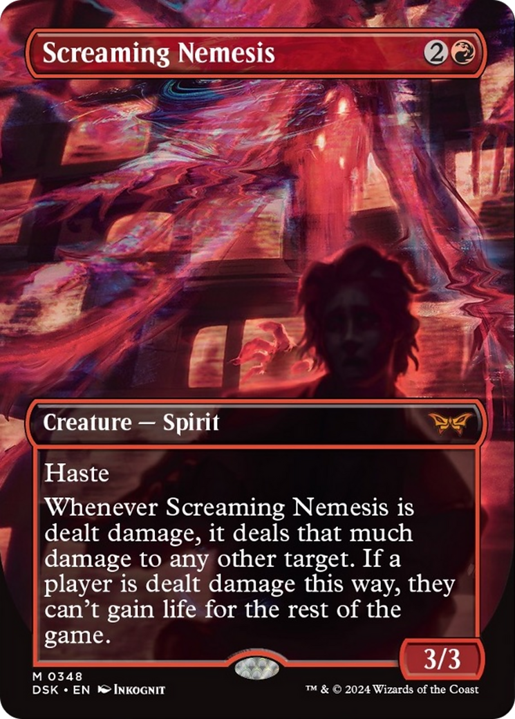 Screaming Nemesis (Borderless) [Duskmourn: House of Horror] | Card Merchant Takapuna