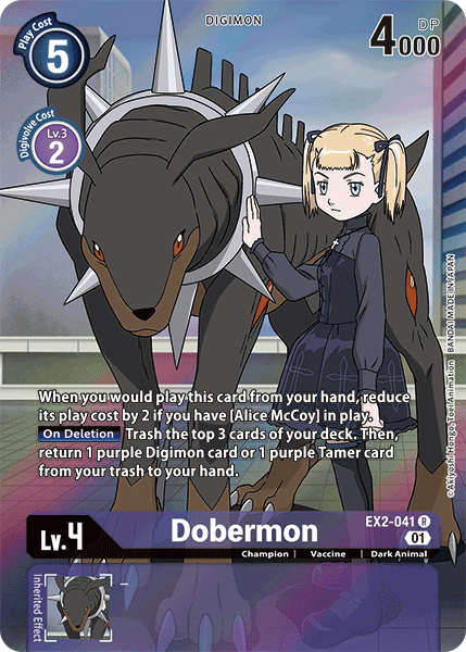 Dobermon [EX2-041] (Alternate Art) [Digital Hazard] | Card Merchant Takapuna