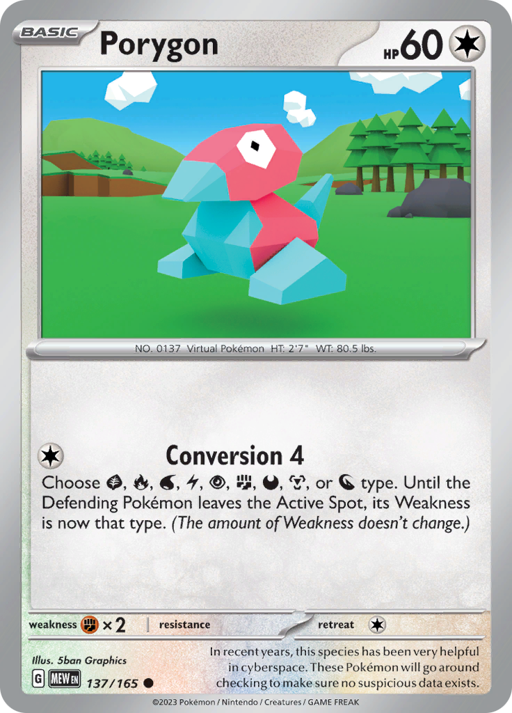 Porygon (137/165) [Scarlet & Violet: 151] | Card Merchant Takapuna