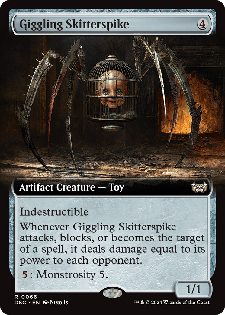 Giggling Skitterspike (Extended Art) [Duskmourn: House of Horror Commander] | Card Merchant Takapuna