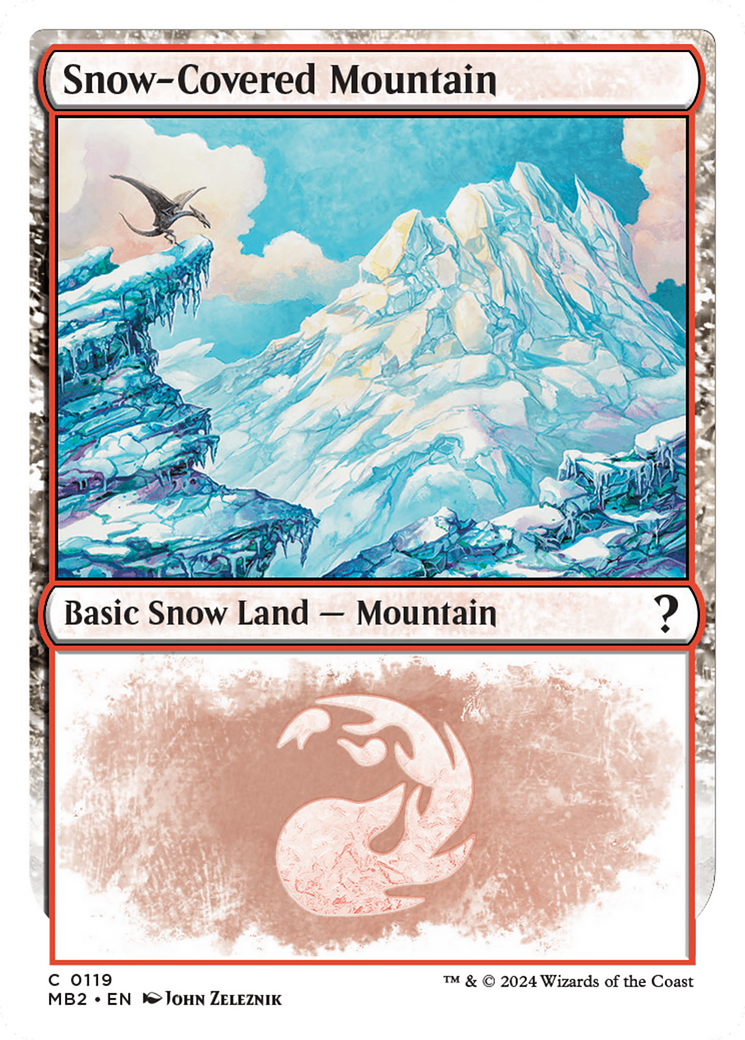 Snow-Covered Mountain (White Border) [Mystery Booster 2] | Card Merchant Takapuna