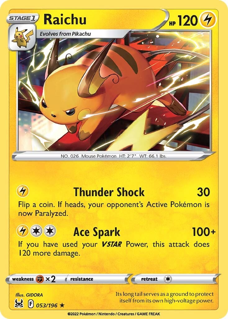 Raichu (053/196) [Sword & Shield: Lost Origin] | Card Merchant Takapuna