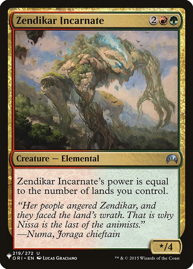 Zendikar Incarnate [The List] | Card Merchant Takapuna