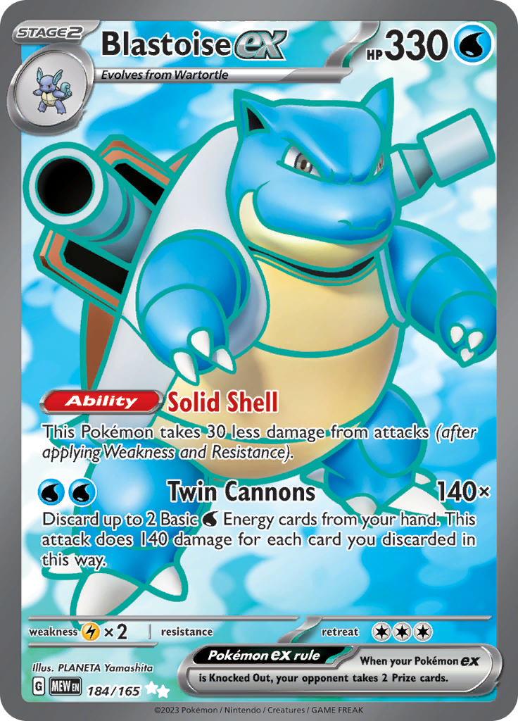 Blastoise ex (184/165) [Scarlet & Violet 151] | Card Merchant Takapuna