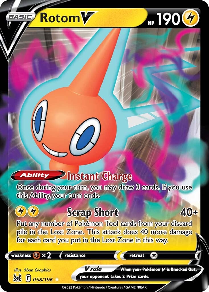 Rotom V (058/196) [Sword & Shield: Lost Origin] | Card Merchant Takapuna