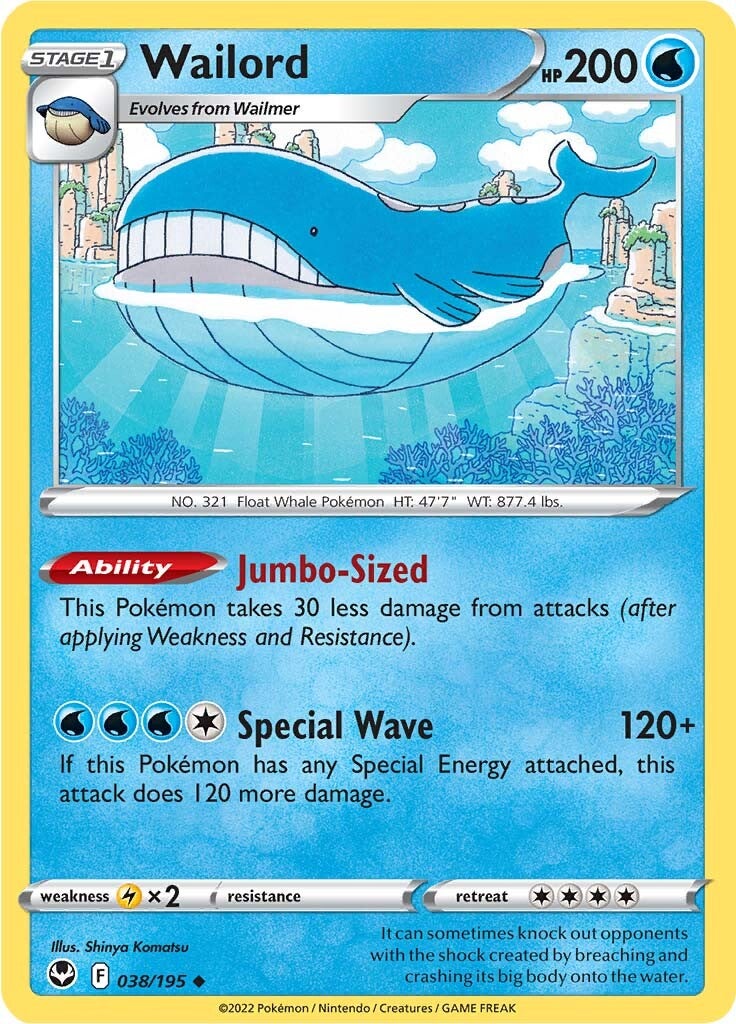 Wailord (038/195) [Sword & Shield: Silver Tempest] | Card Merchant Takapuna