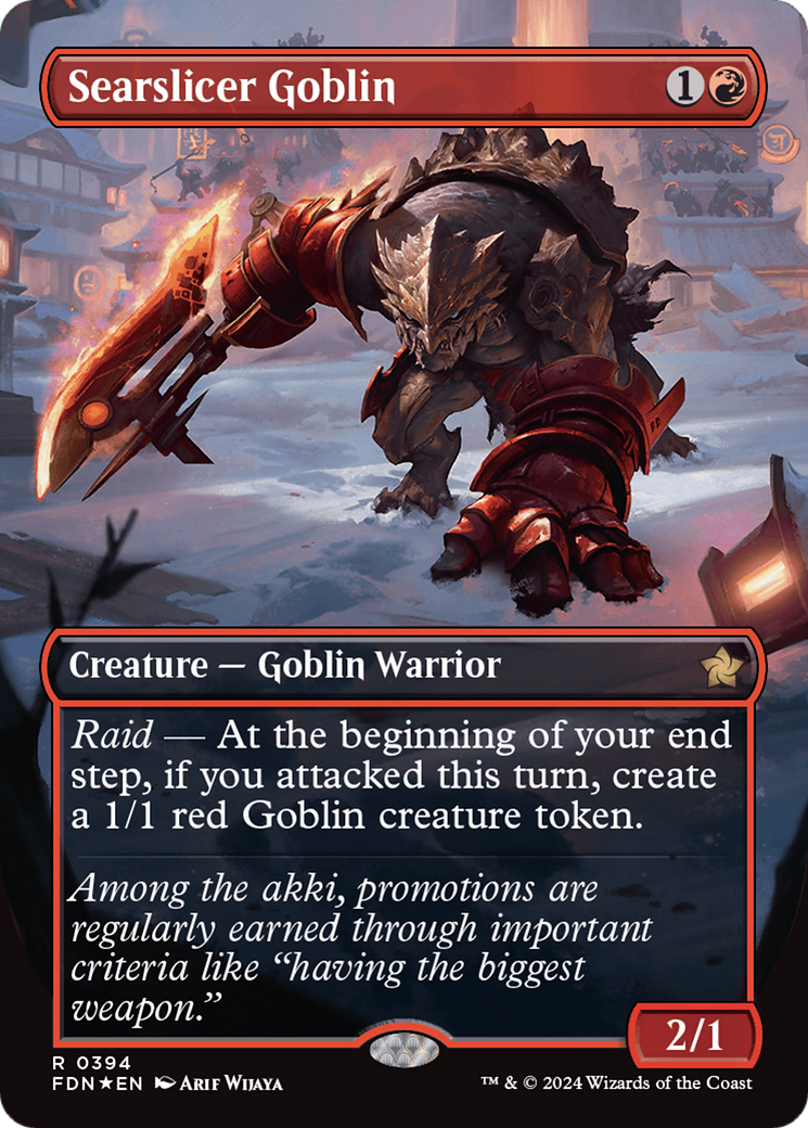 Searslicer Goblin (Borderless) (Mana Foil) [Foundations] | Card Merchant Takapuna