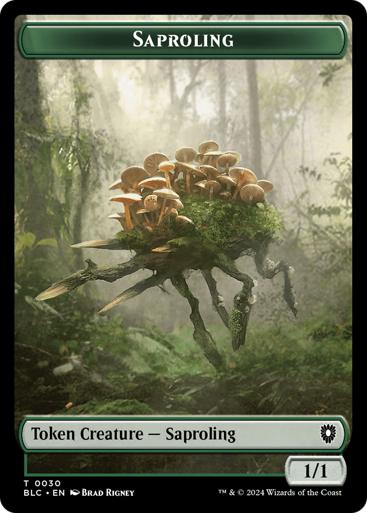 Saproling // Treasure Double-Sided Token [Bloomburrow Commander Tokens] | Card Merchant Takapuna