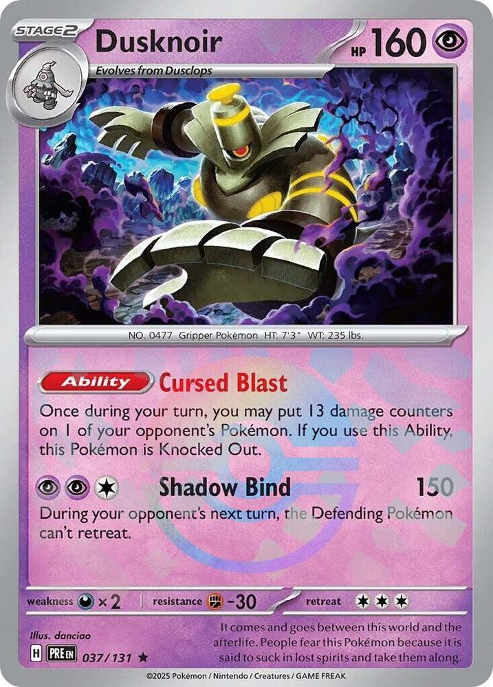 Dusknoir (037/131) (Poke Ball Pattern) [Scarlet & Violet: Prismatic Evolutions] | Card Merchant Takapuna