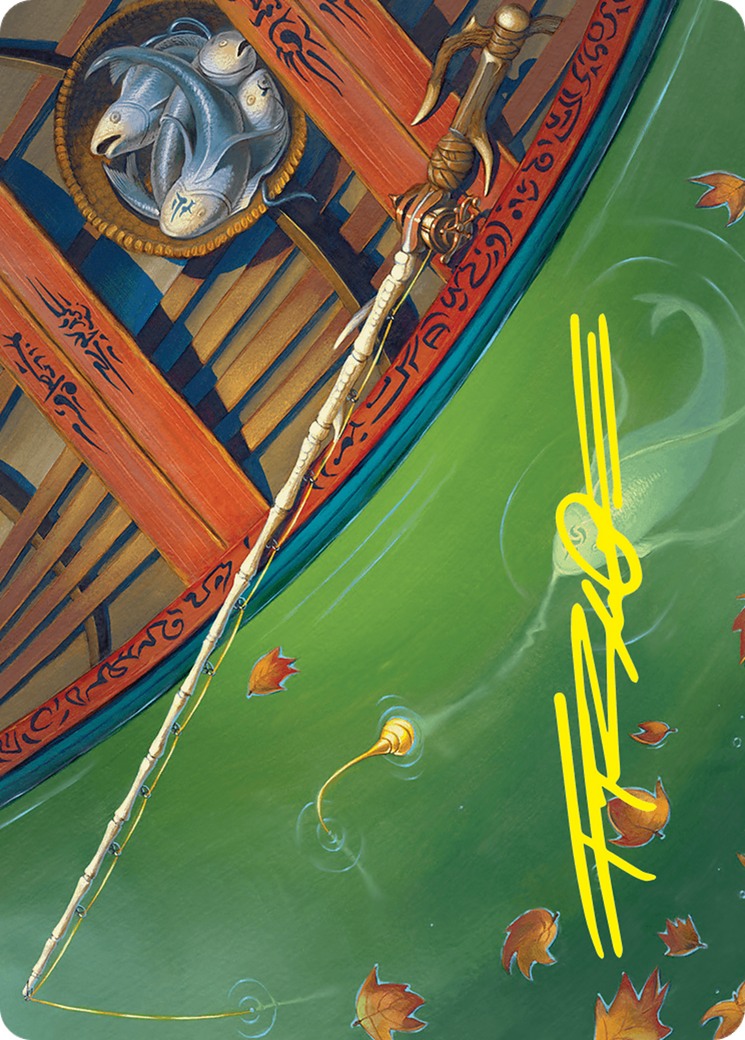 Fishing Pole Art Card (18/54) (Gold-Stamped Signature) [Foundations Art Series] | Card Merchant Takapuna