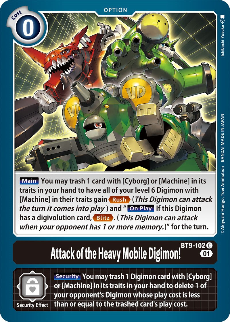 Attack of the Heavy Mobile Digimon! [BT9-102] [X Record] | Card Merchant Takapuna