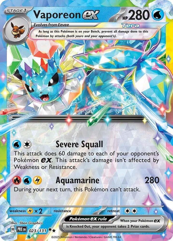 Vaporeon ex (023/131) [Scarlet & Violet: Prismatic Evolutions] | Card Merchant Takapuna