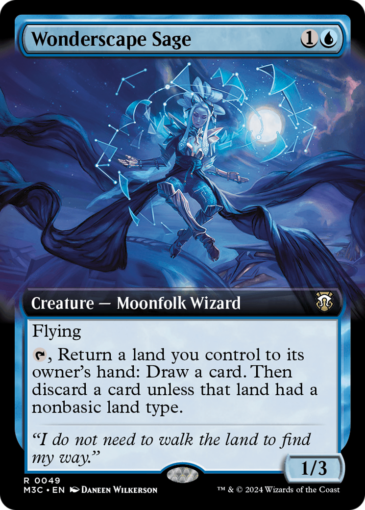 Wonderscape Sage (Extended Art) (Ripple Foil) [Modern Horizons 3 Commander] | Card Merchant Takapuna