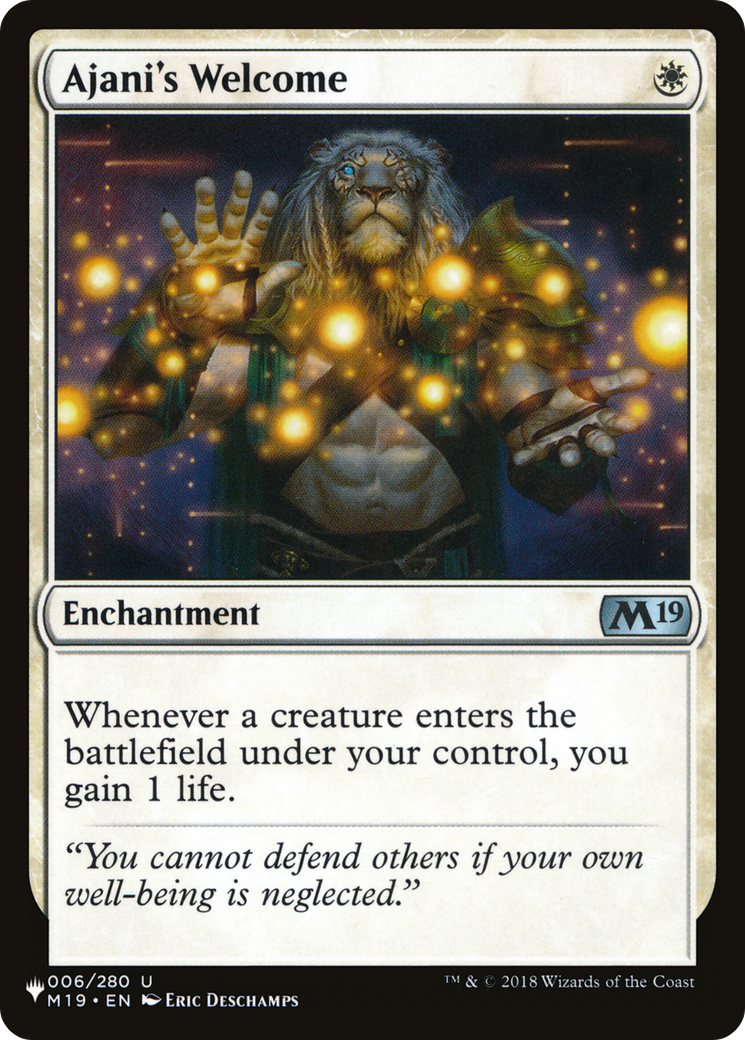 Ajani's Welcome [The List] | Card Merchant Takapuna