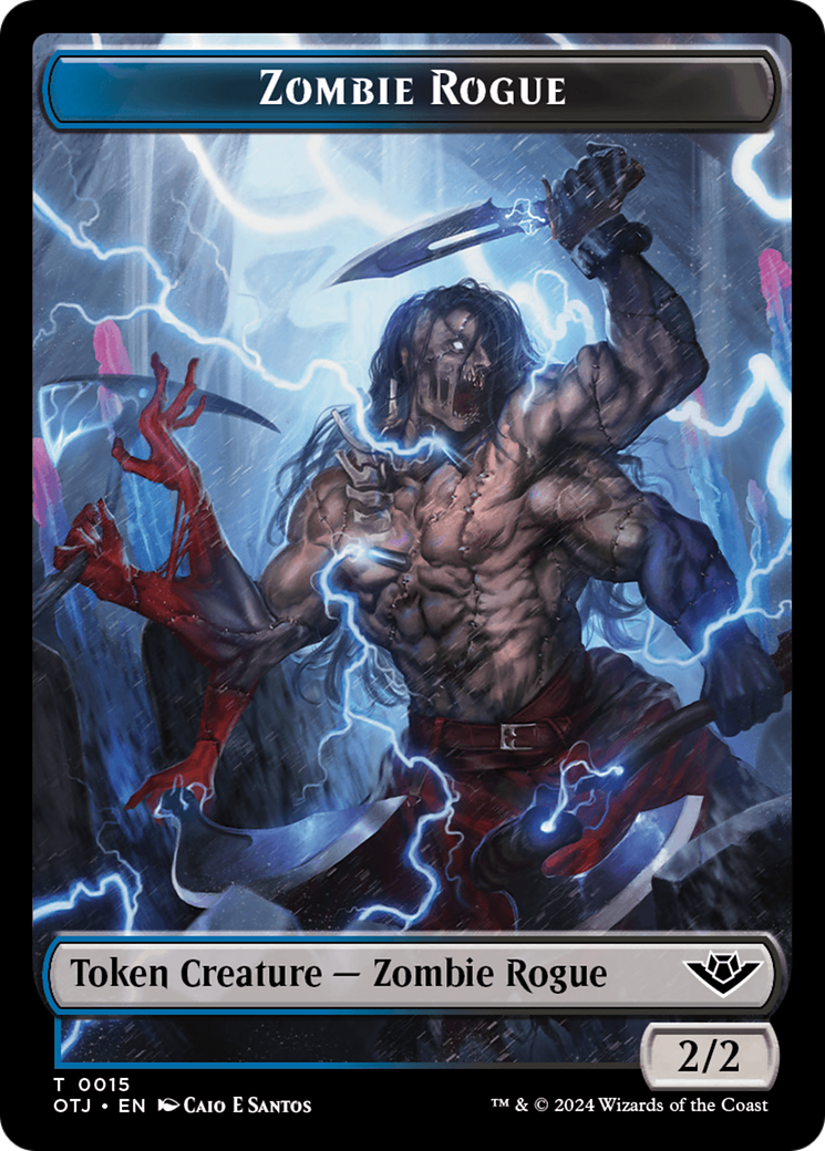 Zombie Rogue // Plot Double-Sided Token [Outlaws of Thunder Junction Tokens] | Card Merchant Takapuna