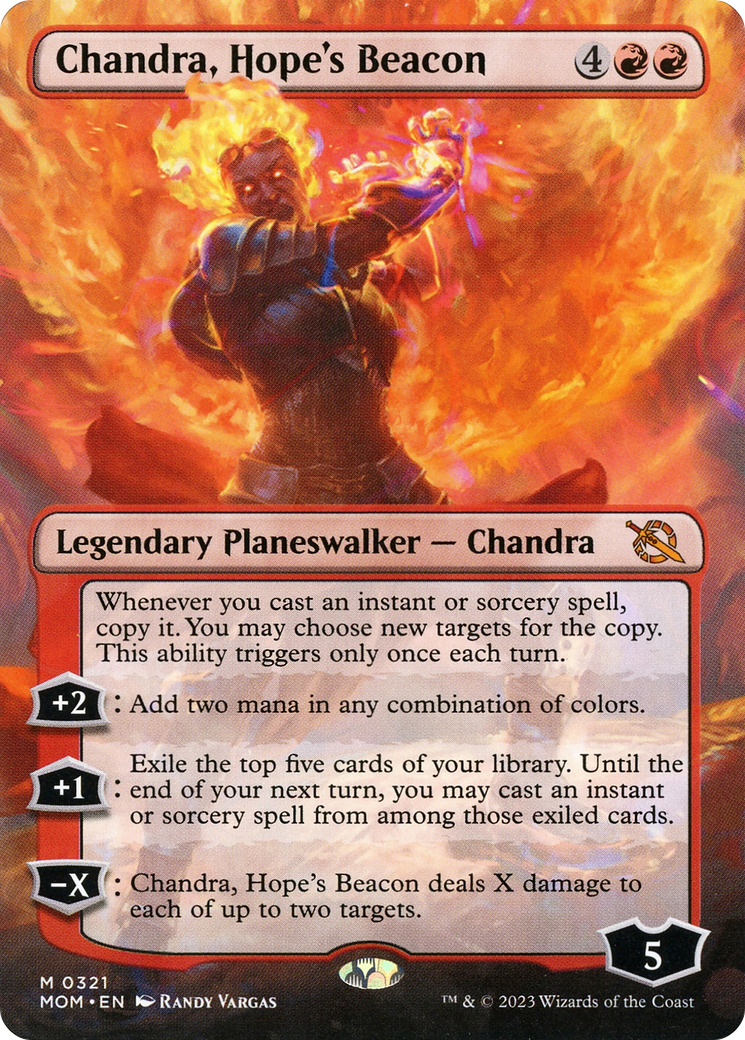 Chandra, Hope's Beacon (Borderless Alternate Art) [March of the Machine] | Card Merchant Takapuna