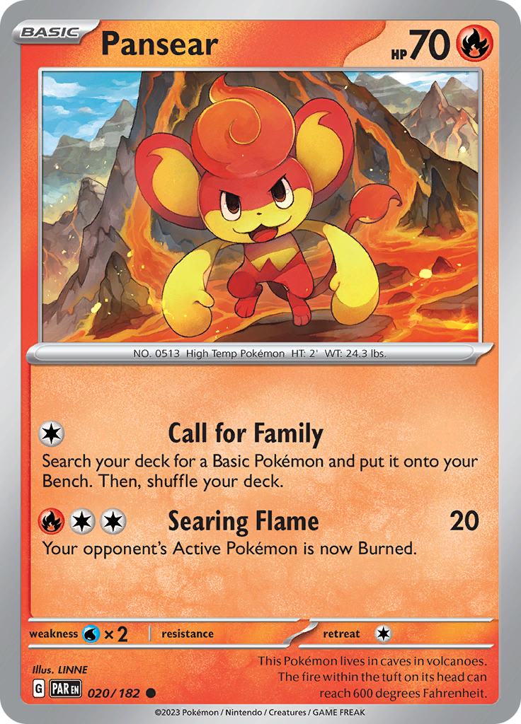 Pansear (020/182) [Scarlet & Violet: Paradox Rift] | Card Merchant Takapuna