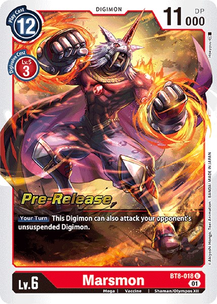 Marsmon [BT8-018] [New Awakening Pre-Release Cards] | Card Merchant Takapuna