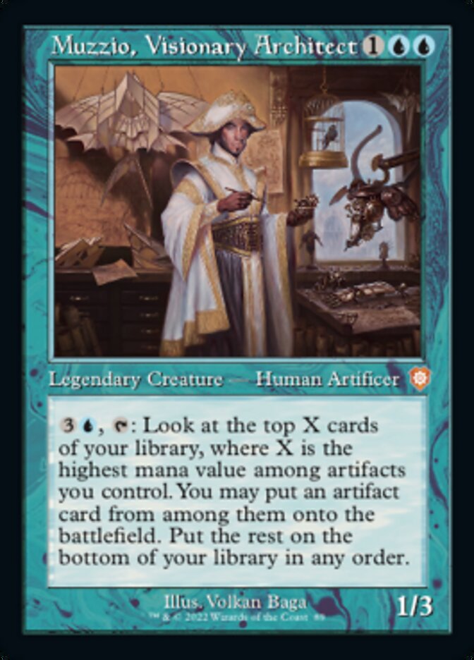 Muzzio, Visionary Architect (Retro) [The Brothers' War Commander] | Card Merchant Takapuna