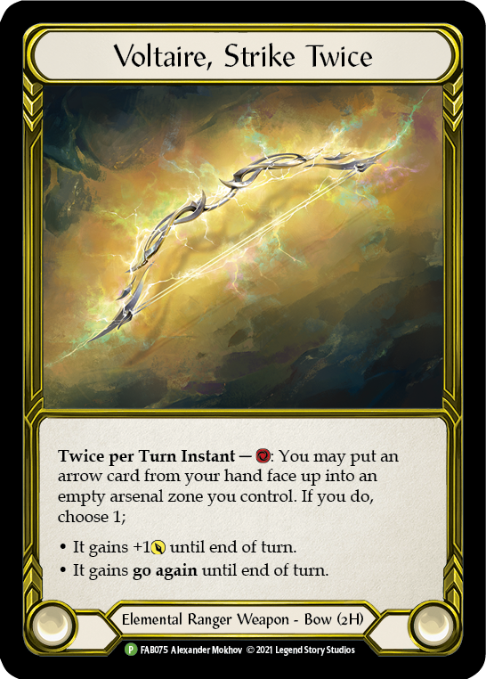 Voltaire, Strike Twice (Golden) [FAB075] (Promo)  Cold Foil | Card Merchant Takapuna