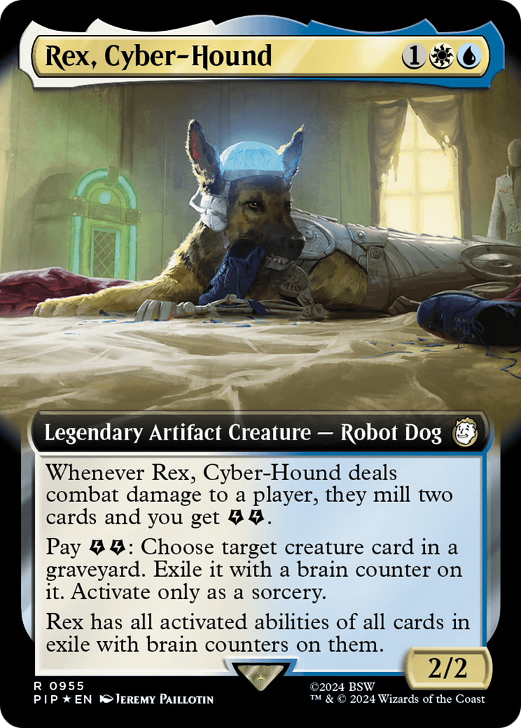 Rex, Cyber-Hound (Extended Art) (Surge Foil) [Fallout] | Card Merchant Takapuna