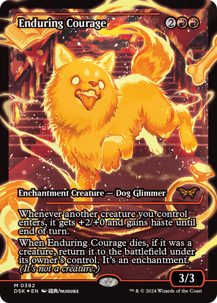 Enduring Courage (Japan Showcase) [Duskmourn: House of Horror] | Card Merchant Takapuna