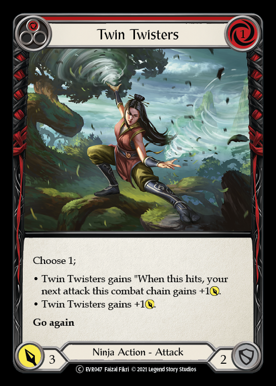 Twin Twisters (Red) [EVR047] (Everfest)  1st Edition Rainbow Foil | Card Merchant Takapuna