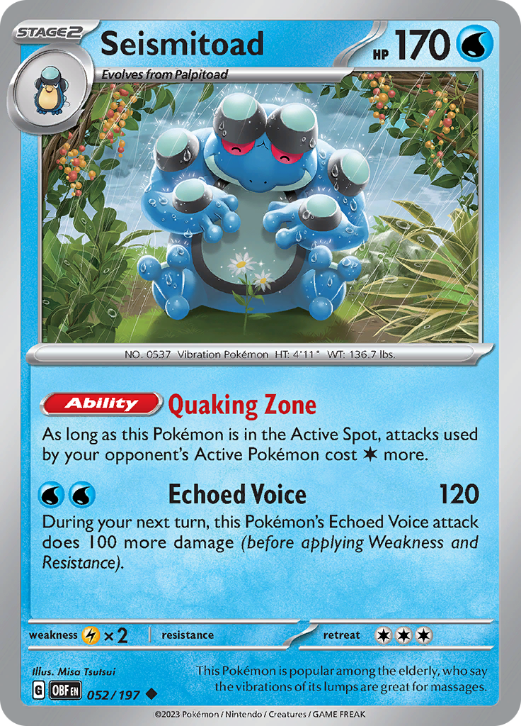 Seismitoad (052/197) [Scarlet & Violet: Obsidian Flames] | Card Merchant Takapuna