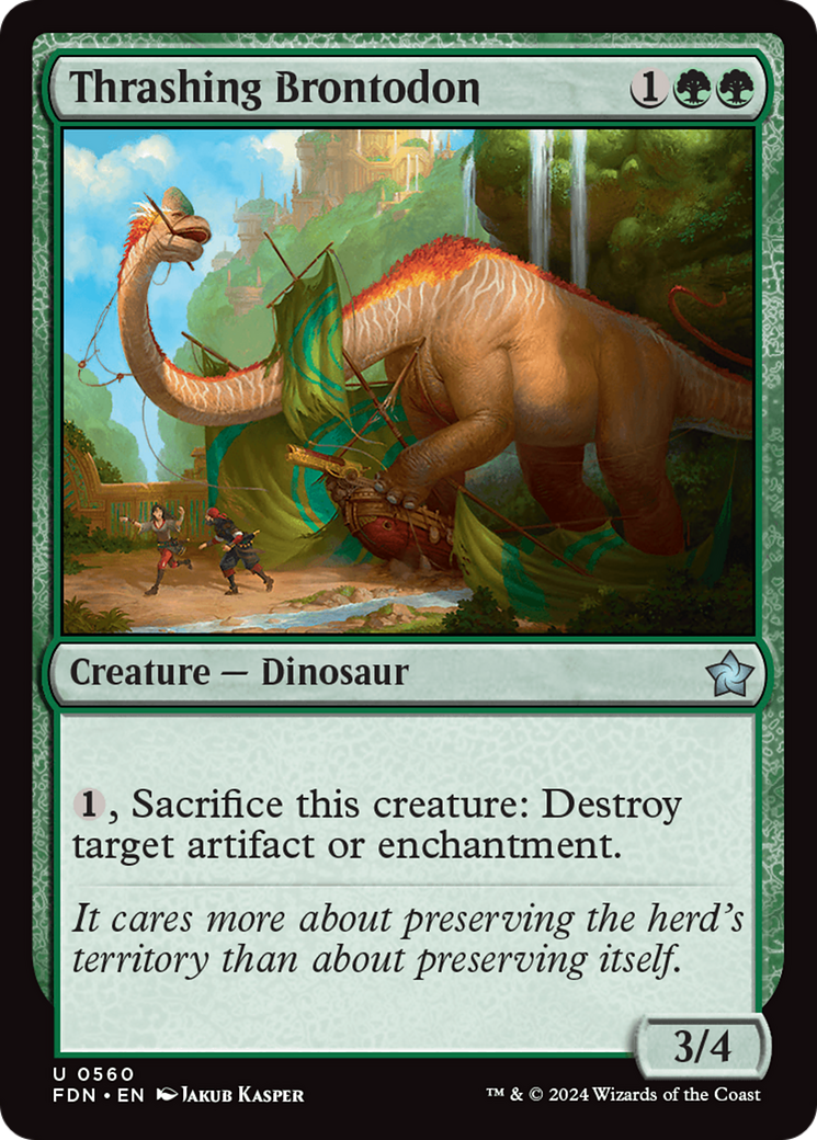 Thrashing Brontodon [Foundations] | Card Merchant Takapuna