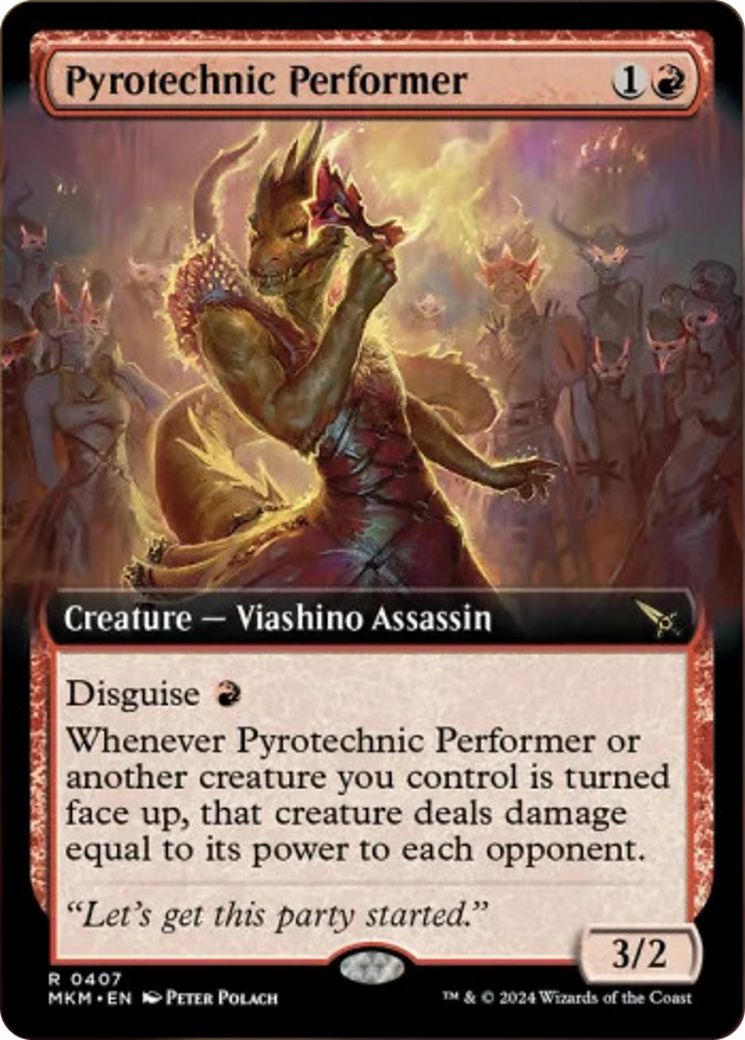 Pyrotechnic Performer (Extended Art) [Murders at Karlov Manor] | Card Merchant Takapuna