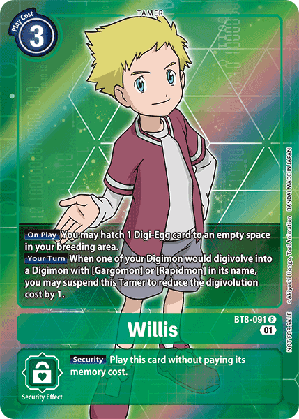 Willis [BT8-091] (Alternative Art - Box Topper) [New Awakening] | Card Merchant Takapuna