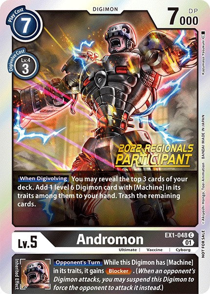 Andromon [EX1-048] (2022 Championship Online Regional) (Online Participant) [Classic Collection Promos] | Card Merchant Takapuna