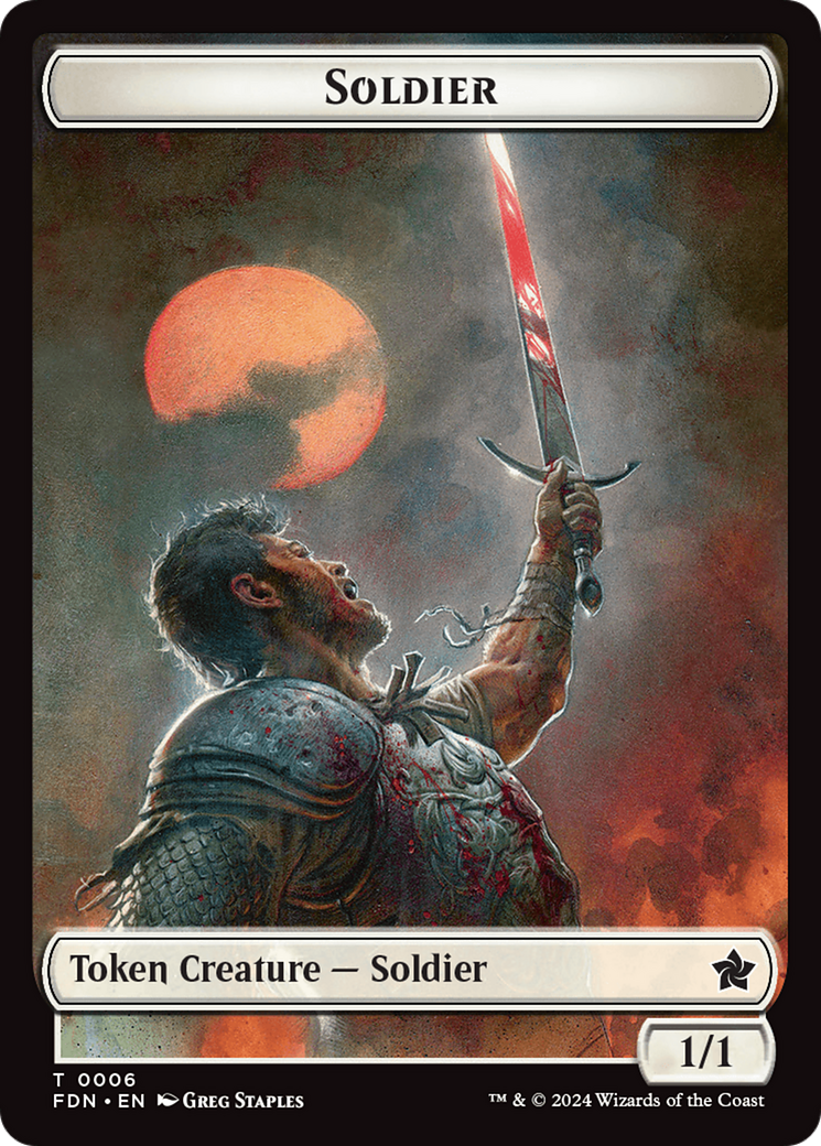 Rabbit // Soldier Double-Sided Token [Foundations Tokens] | Card Merchant Takapuna