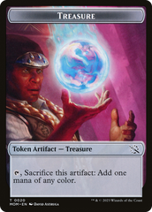 Treasure (20) // Teferi Akosa of Zhalfir Emblem Double-Sided Token [March of the Machine Tokens] | Card Merchant Takapuna