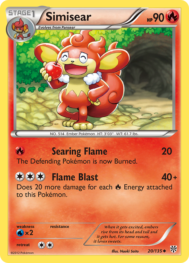 Simisear (20/135) [Black & White: Plasma Storm] | Card Merchant Takapuna
