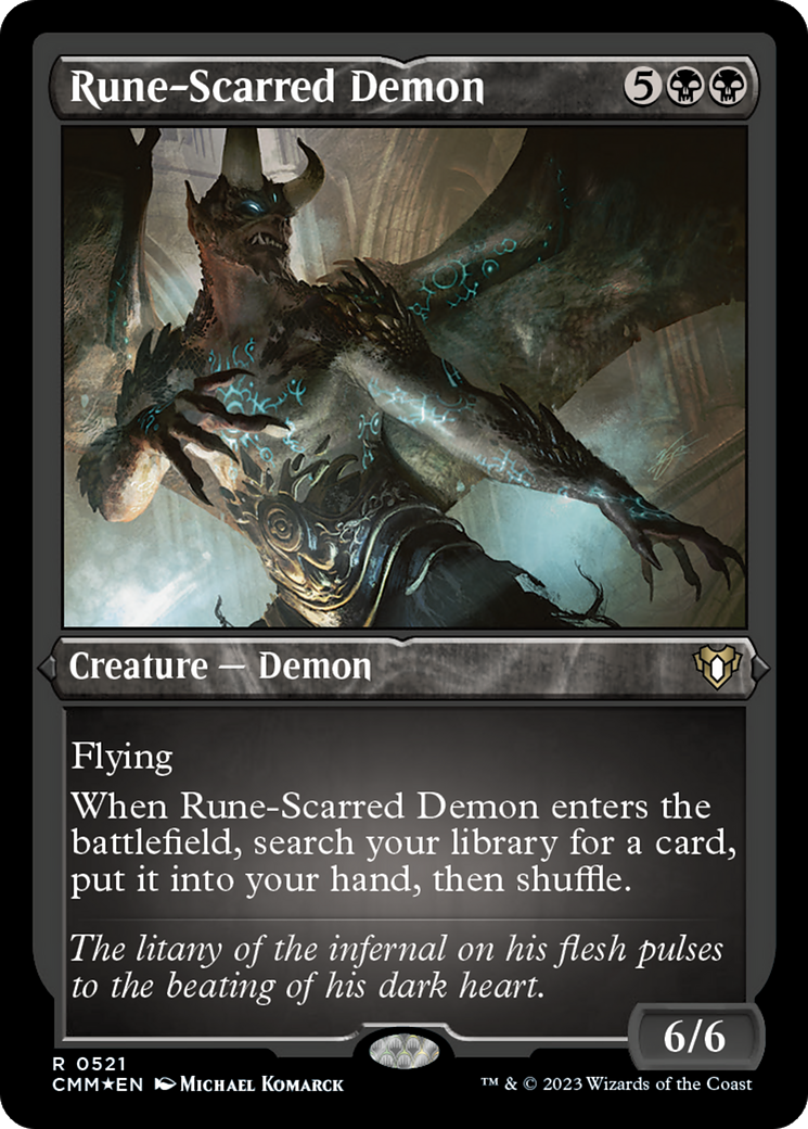 Rune-Scarred Demon (Foil Etched) [Commander Masters] | Card Merchant Takapuna