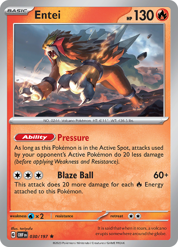 Entei (030/197) [Scarlet & Violet: Obsidian Flames] | Card Merchant Takapuna