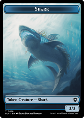 Elemental // Shark Double-Sided Token [Bloomburrow Commander Tokens] | Card Merchant Takapuna