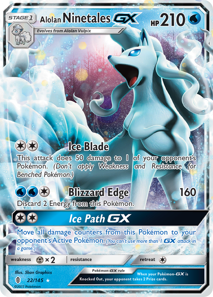 Alolan Ninetales GX (22/145) [Sun & Moon: Guardians Rising] | Card Merchant Takapuna