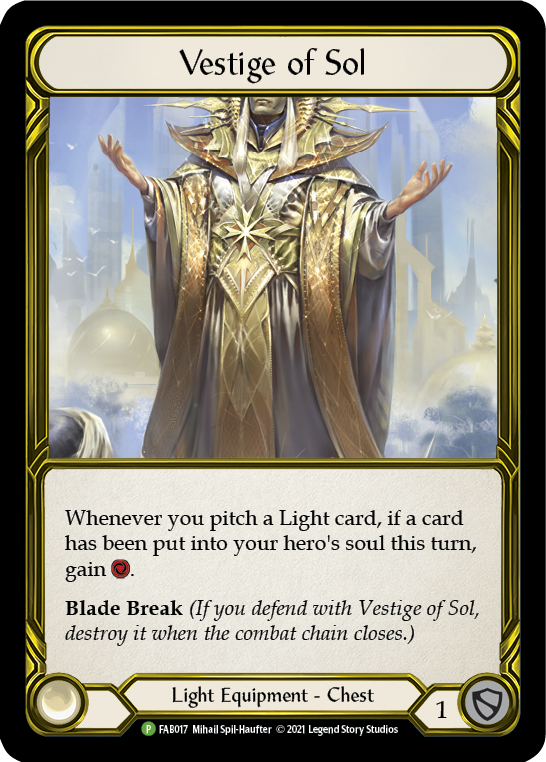 Vestige of Sol (Golden) [FAB017] (Promo)  Cold Foil | Card Merchant Takapuna