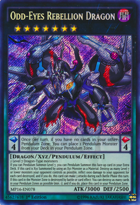 Odd-Eyes Rebellion Dragon [MP16-EN078] Secret Rare | Card Merchant Takapuna