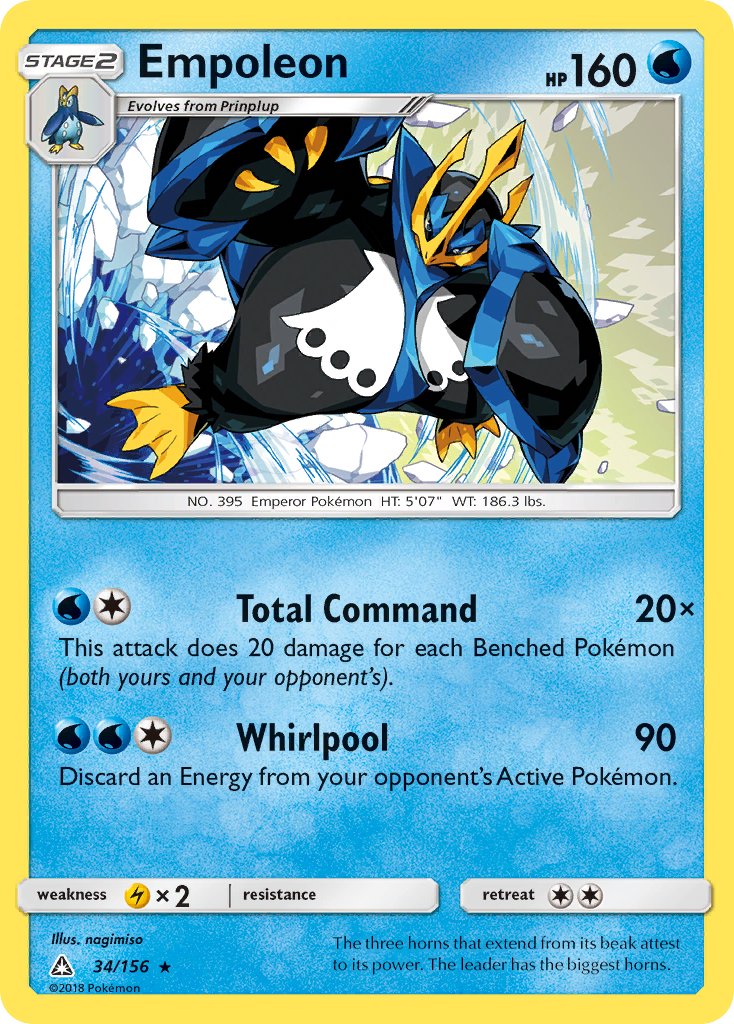 Empoleon (34/156) (Cracked Ice Holo) (Theme Deck Exclusive) [Sun & Moon: Ultra Prism] | Card Merchant Takapuna