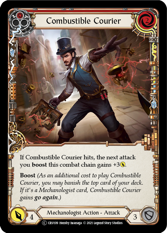 Combustible Courier (Red) [U-CRU109] (Crucible of War Unlimited)  Unlimited Rainbow Foil | Card Merchant Takapuna