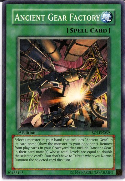 Ancient Gear Factory [SOI-EN039] Common | Card Merchant Takapuna