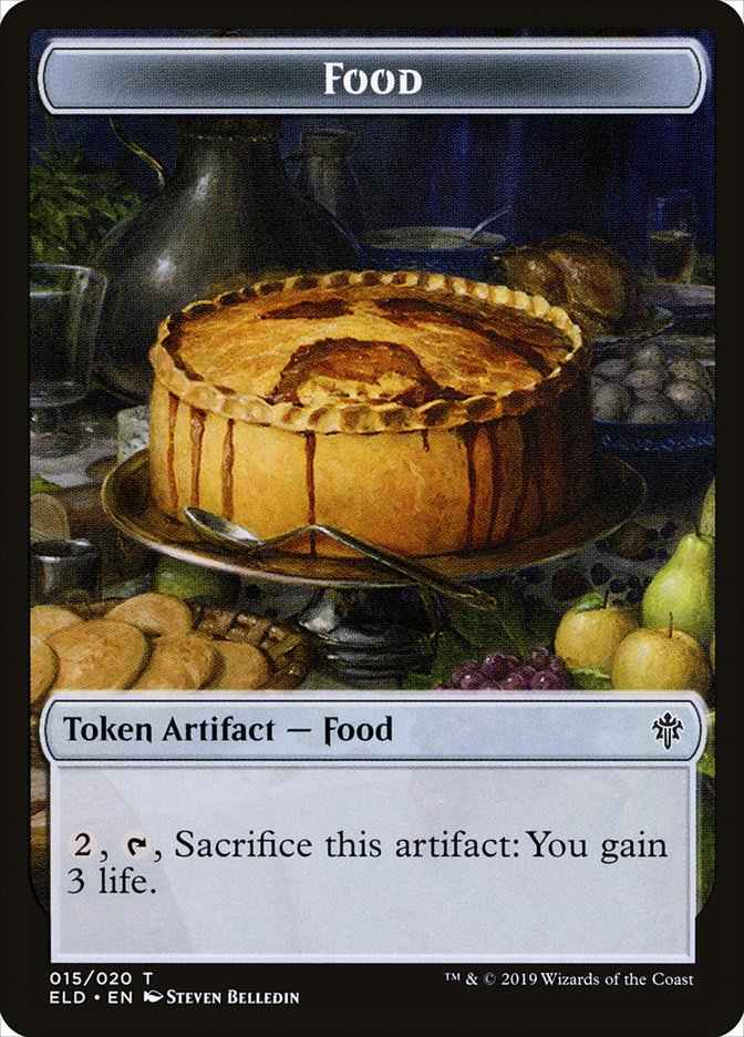 Faerie // Food (15) Double-Sided Token [Throne of Eldraine Tokens] | Card Merchant Takapuna