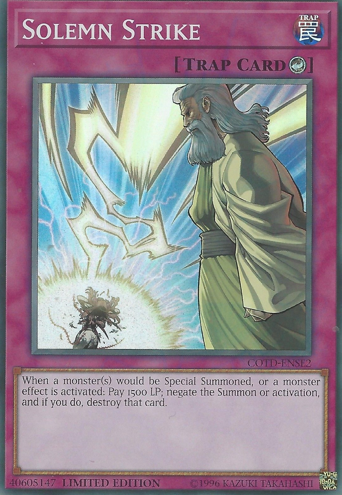 Solemn Strike [COTD-ENSE2] Super Rare | Card Merchant Takapuna